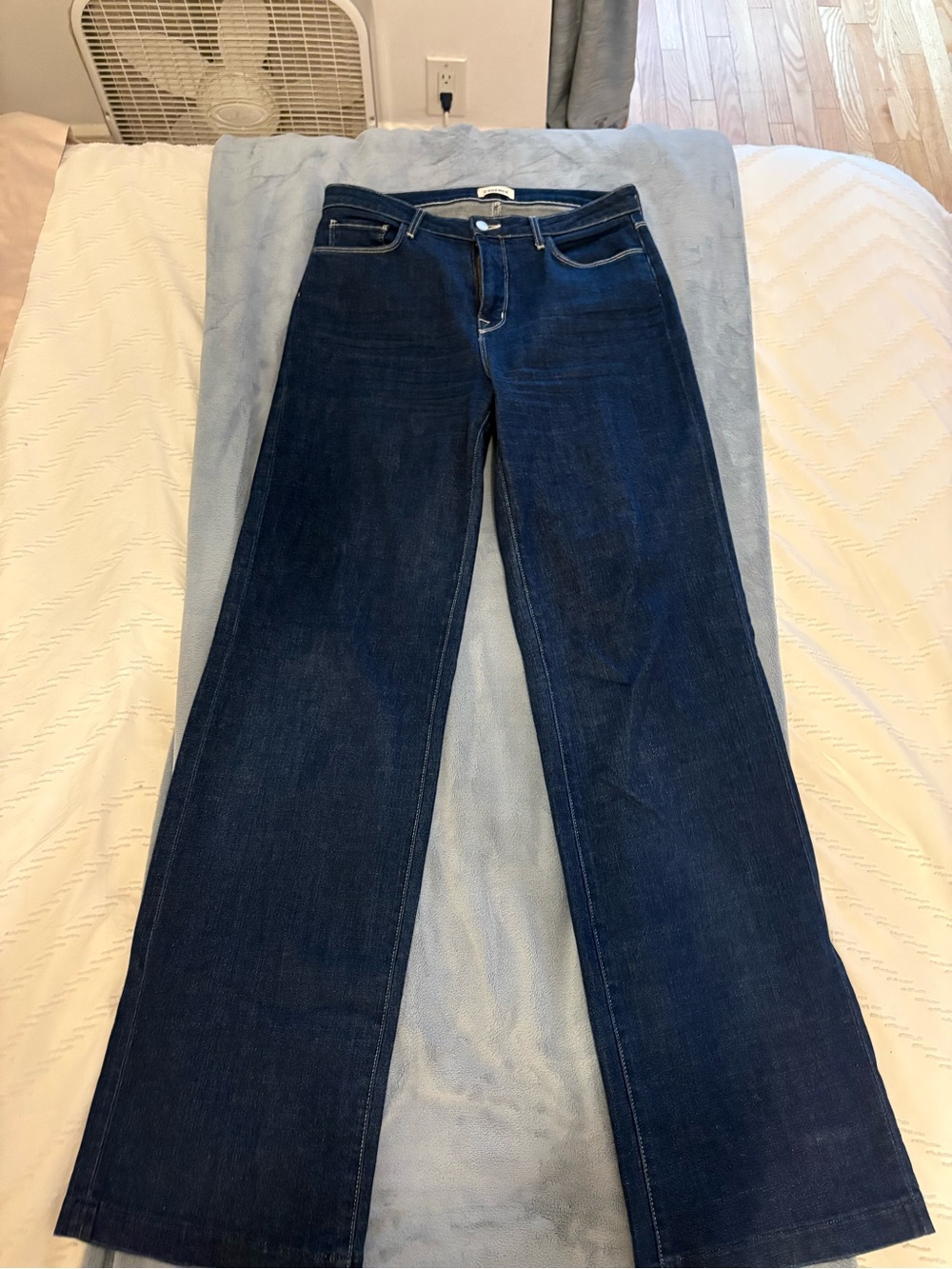 L'AGENCE Dark Blue Wide-Leg Jeans
